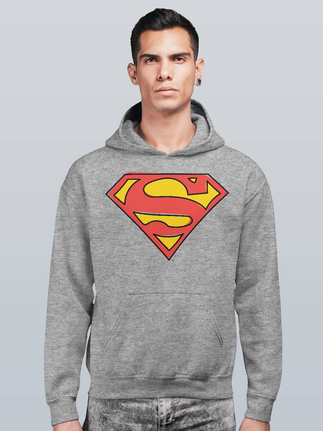 

macmerise Men Printed Hooded Sweatshirt, Grey