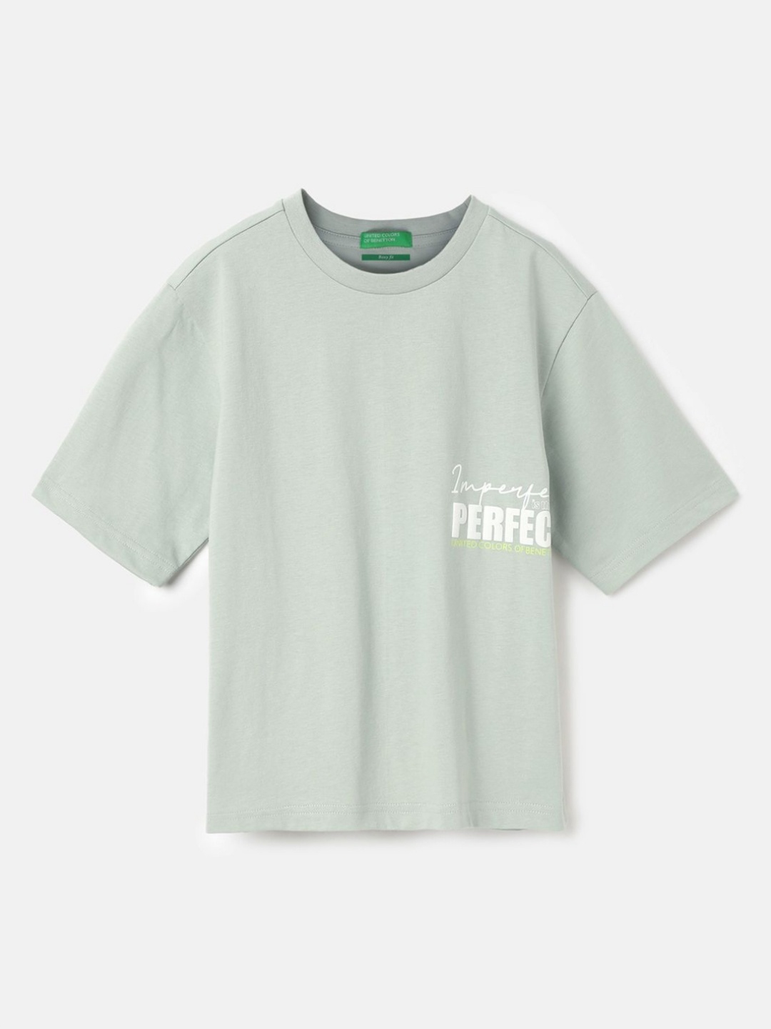 

United Colors of Benetton Boys Pure Cotton Pockets Boxy T-shirt, Green