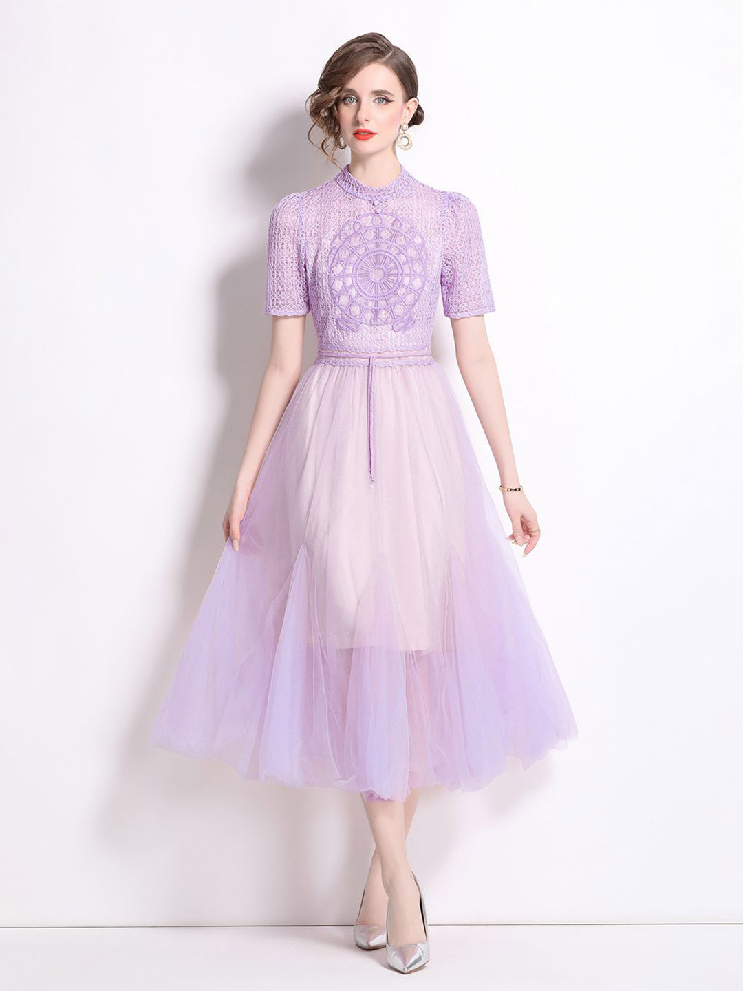

JC Collection Women Fit & Flare Midi Dress, Purple