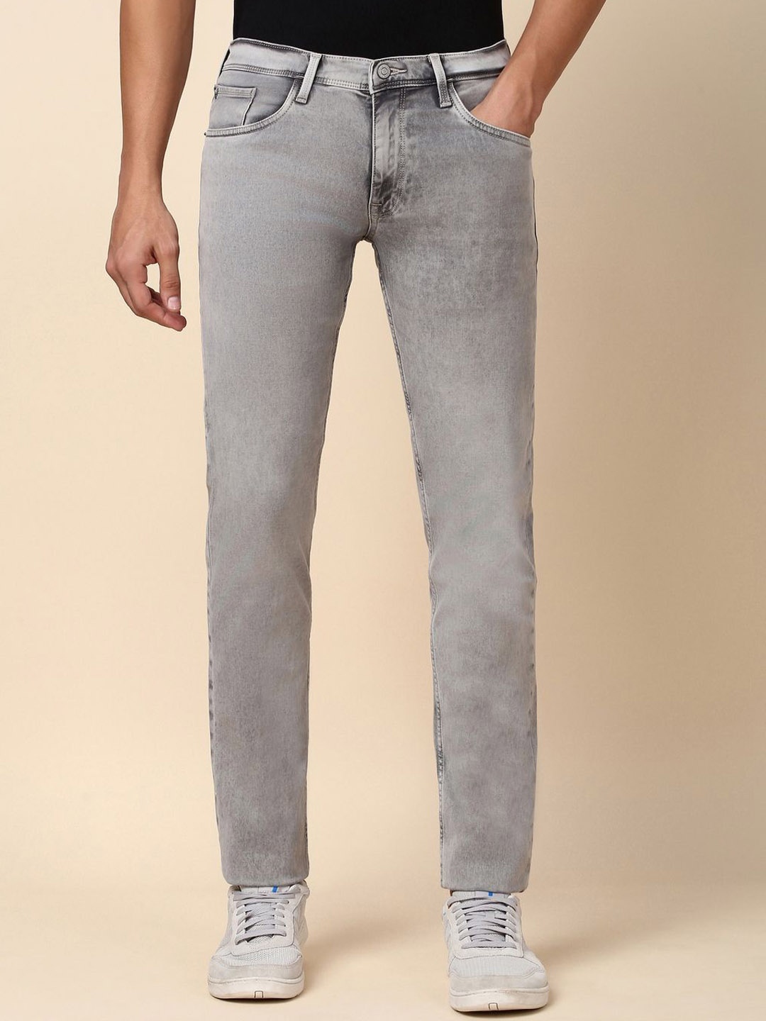 

Allen Solly Men Mid-Rise Skinny Fit Heavy Fade Jeans, Grey