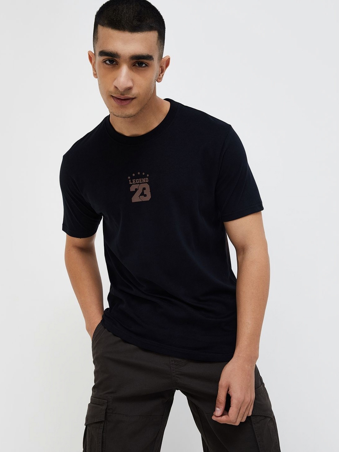 

Fame Forever by Lifestyle Men Printed Round Neck Cotton T-shirt, Black