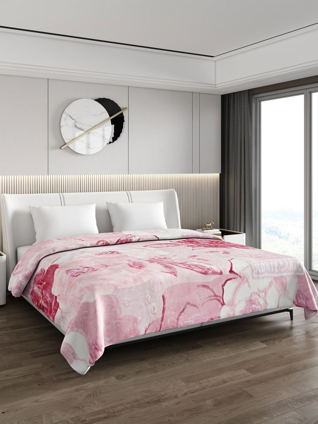 

Monte Carlo Pink & White Floral Printed Heavy Winter Double Bed Blanket