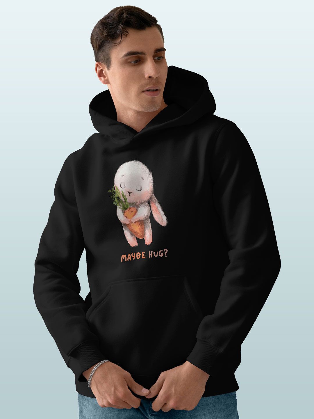 

macmerise Men Printed Hooded Sweatshirt, Black