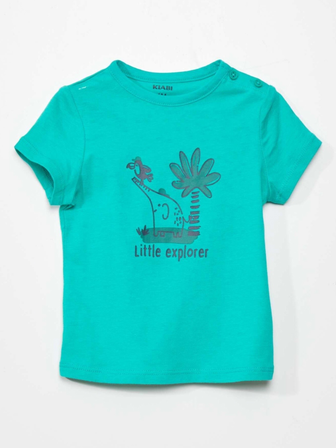 

KIABI Boys Typography Printed Pure Cotton T-shirt, Green