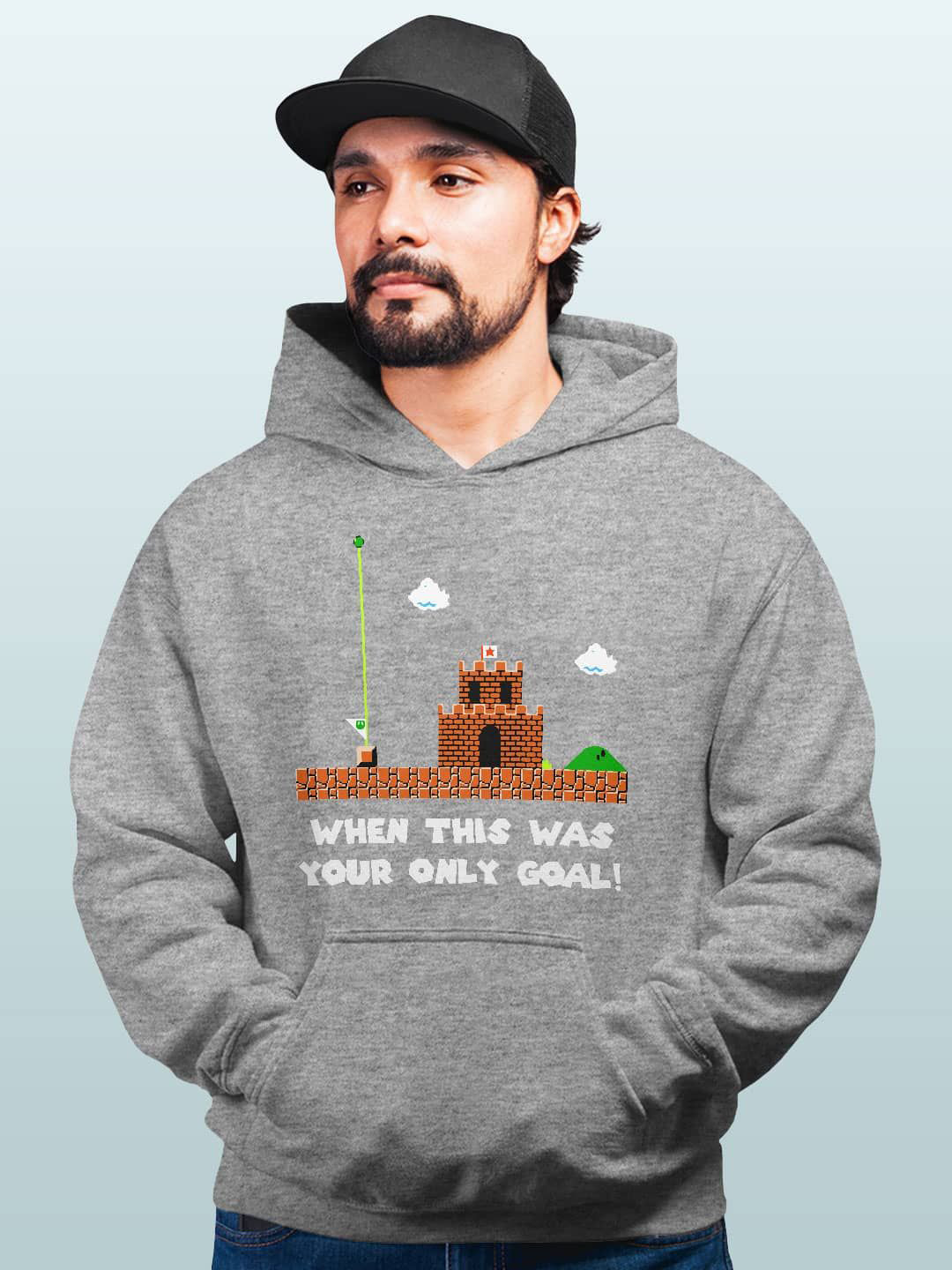 

macmerise Men Printed Hooded Sweatshirt, Grey