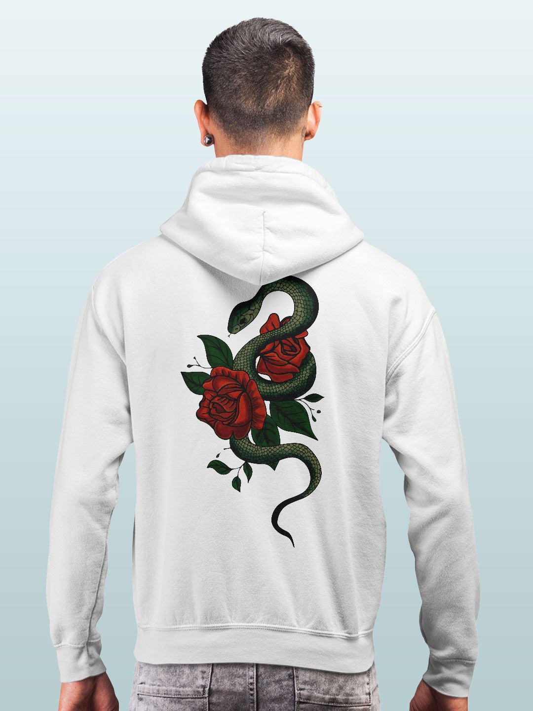 

macmerise Men Printed Hooded Sweatshirt, White