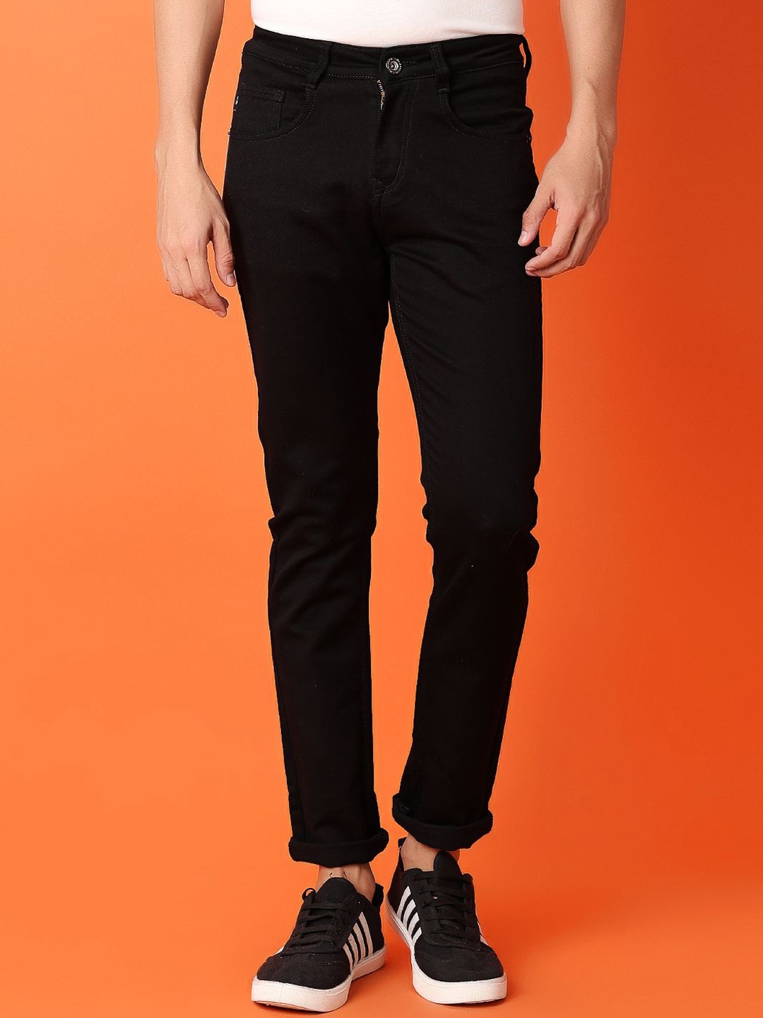 

V-Mart Men Slim Fit Clean Look Stretchable Jeans, Black
