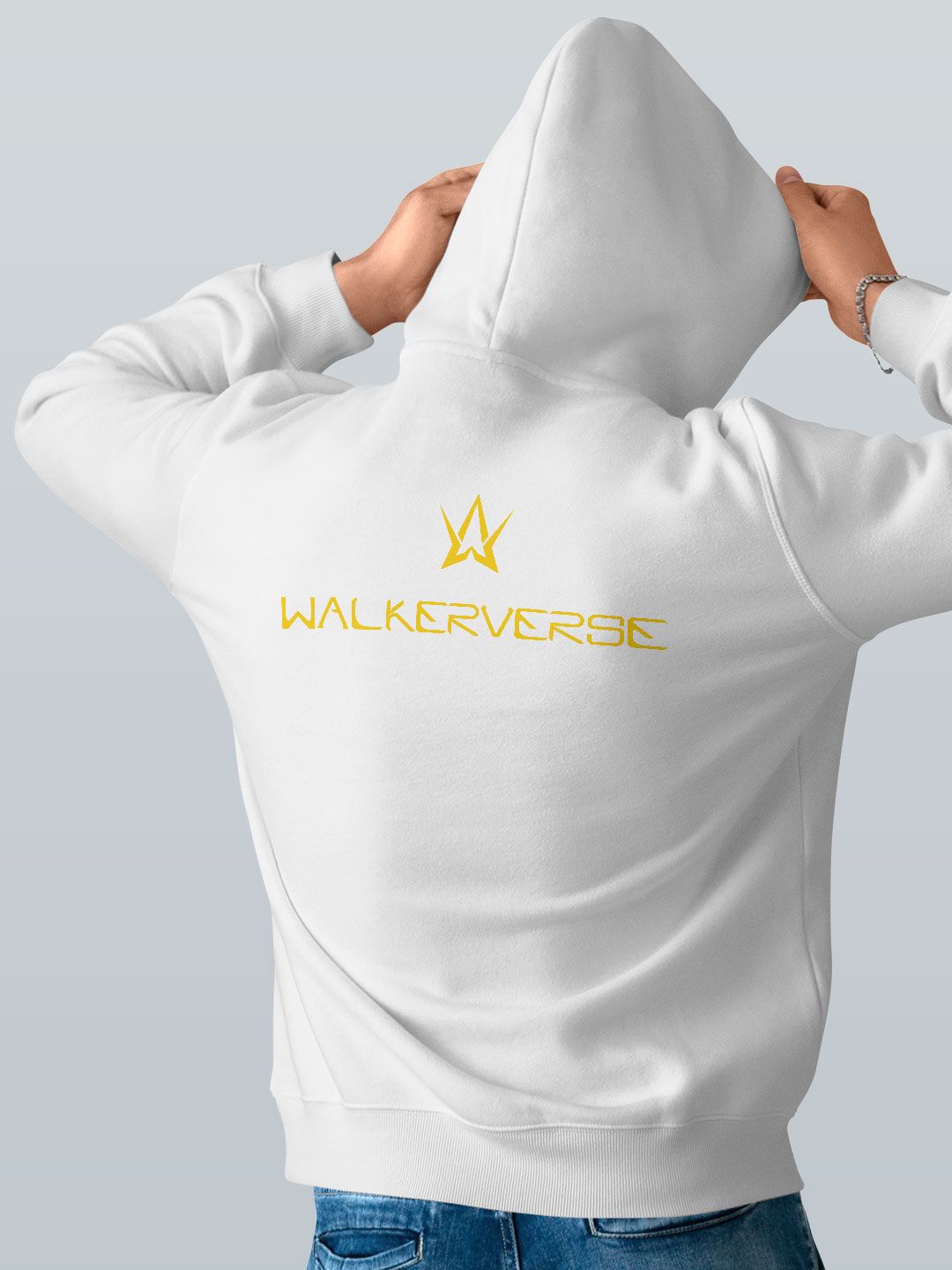 

macmerise Men Printed Hooded Sweatshirt, White