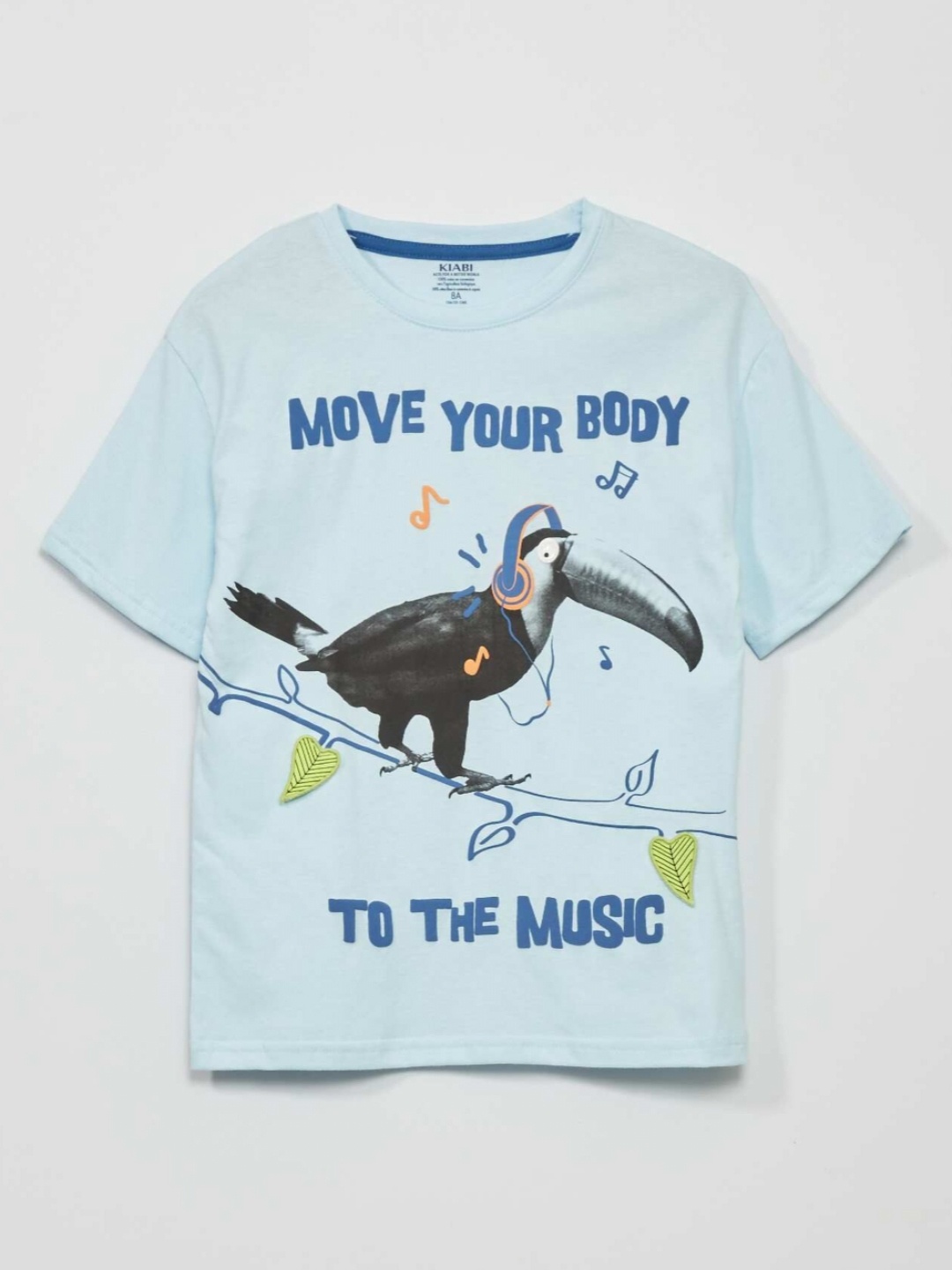 

KIABI Boys Sports Graphic Printed Pure Cotton T-shirt, Blue