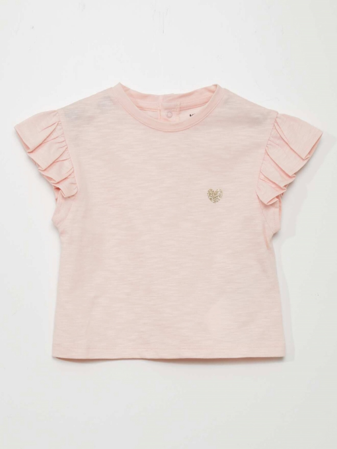 

KIABI Girls Solid Pure Cotton T-shirt, Pink