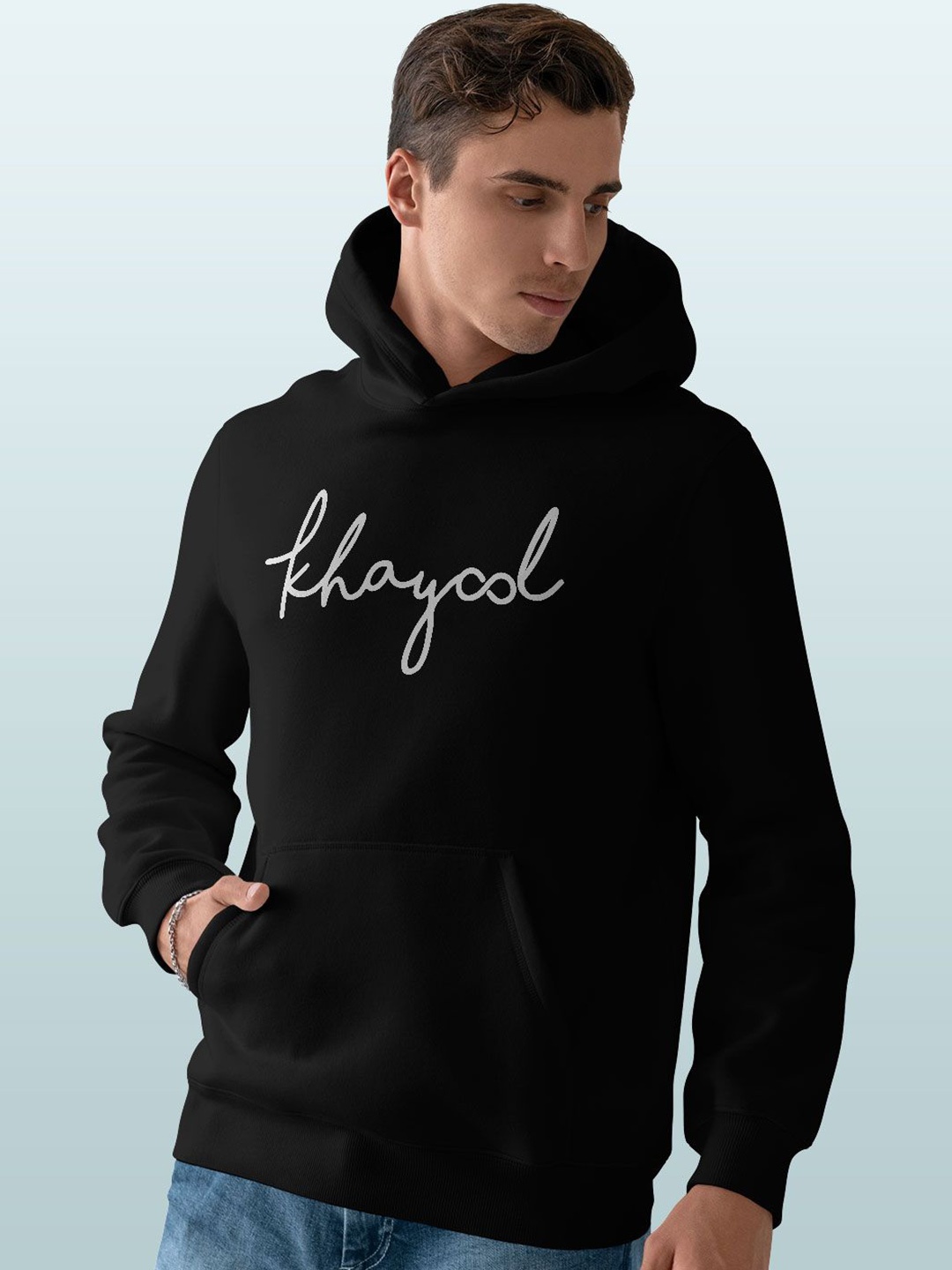 

macmerise Men Hooded Sweatshirt, Black