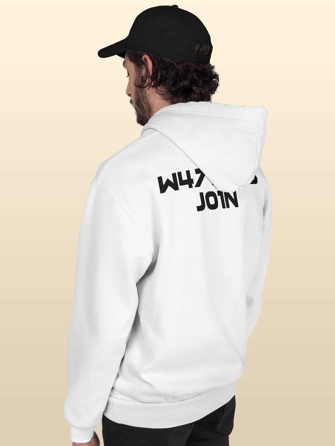 

macmerise Men Printed Hooded Sweatshirt, White