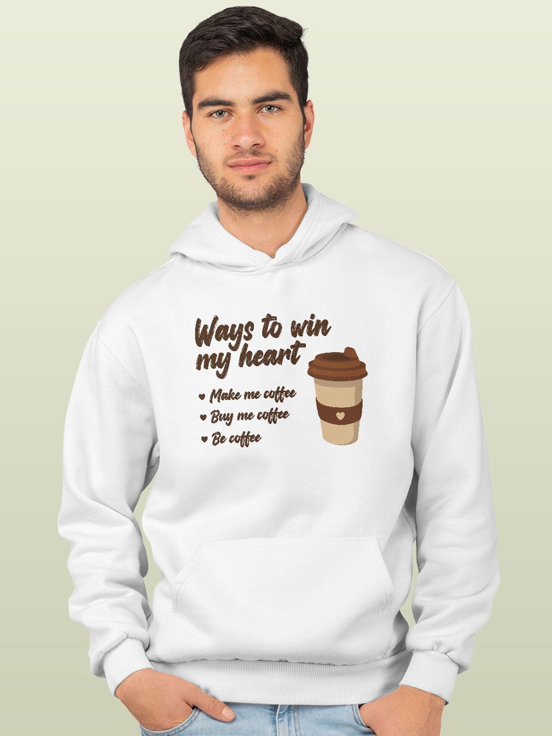 

macmerise Men Printed Hooded Sweatshirt, White