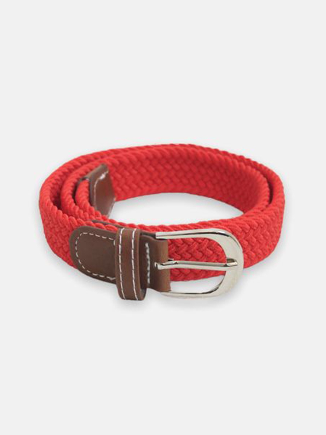 

One Friday Boys Tang Closure Braided Belt, Red