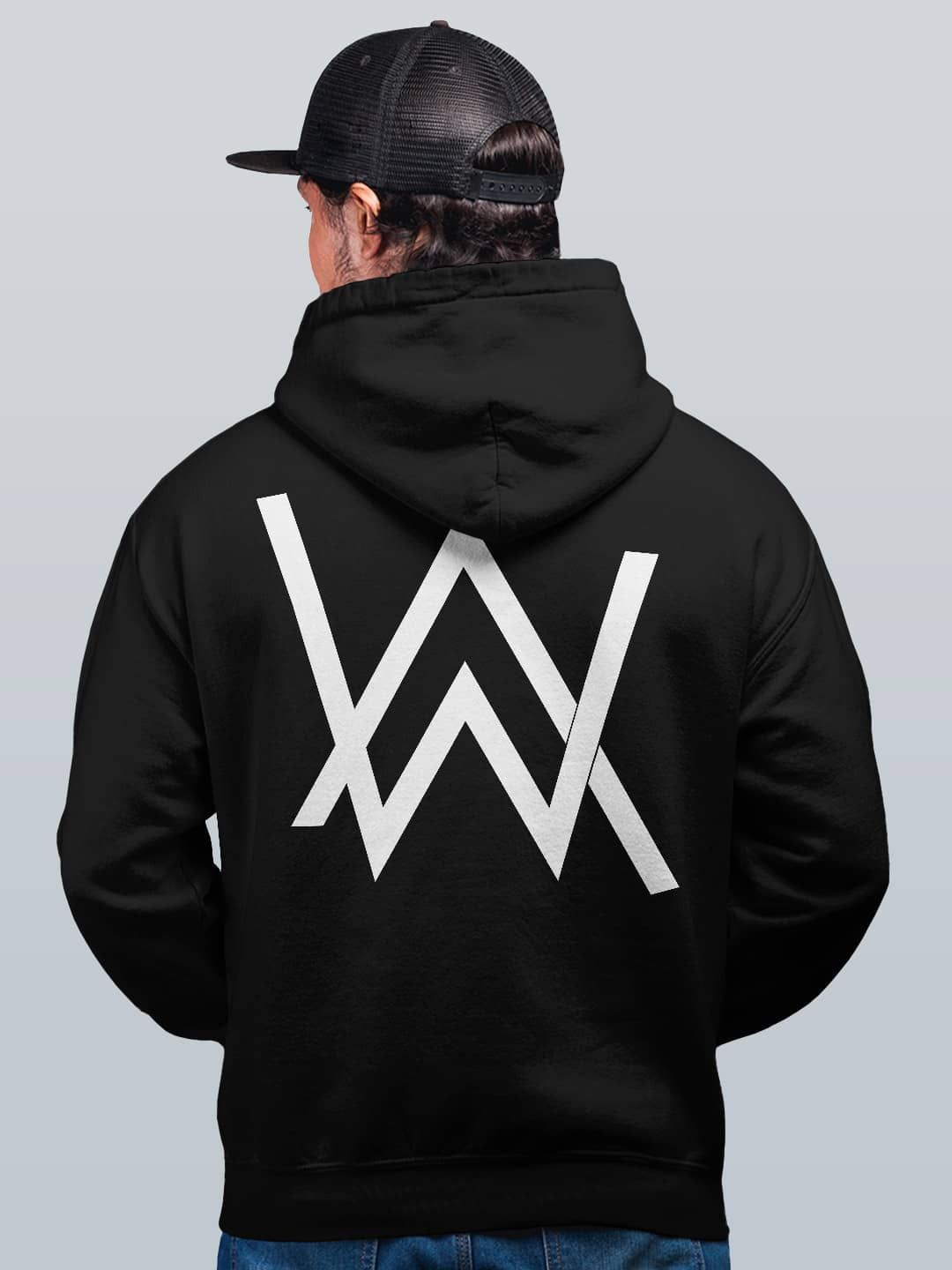 

macmerise Men Printed Hooded Sweatshirt, Black