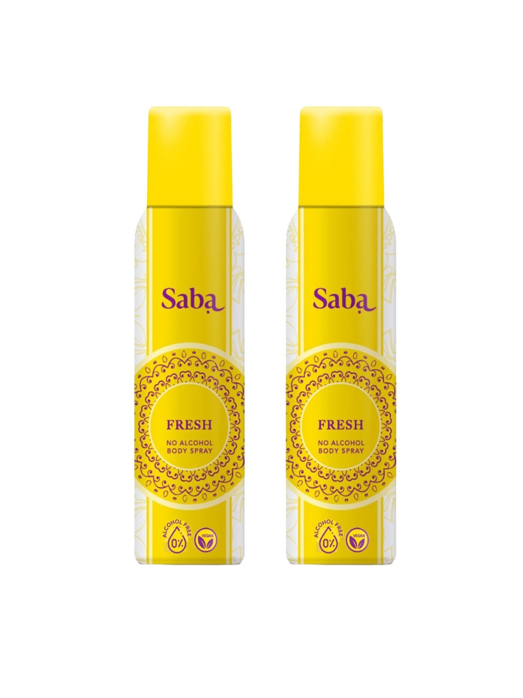 

Saba Women Fresh Set Of 2 Long Lasting Deodorant Body Spray - 150ml (90g) Each, Na