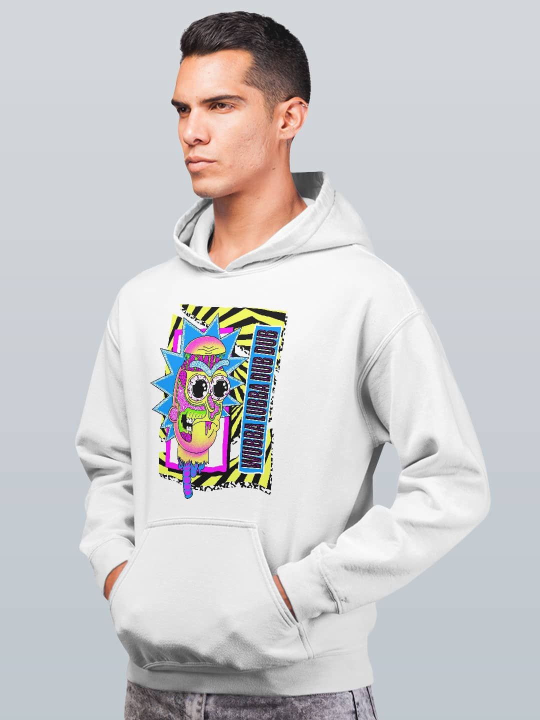 

macmerise Men Printed Hooded Sweatshirt, White