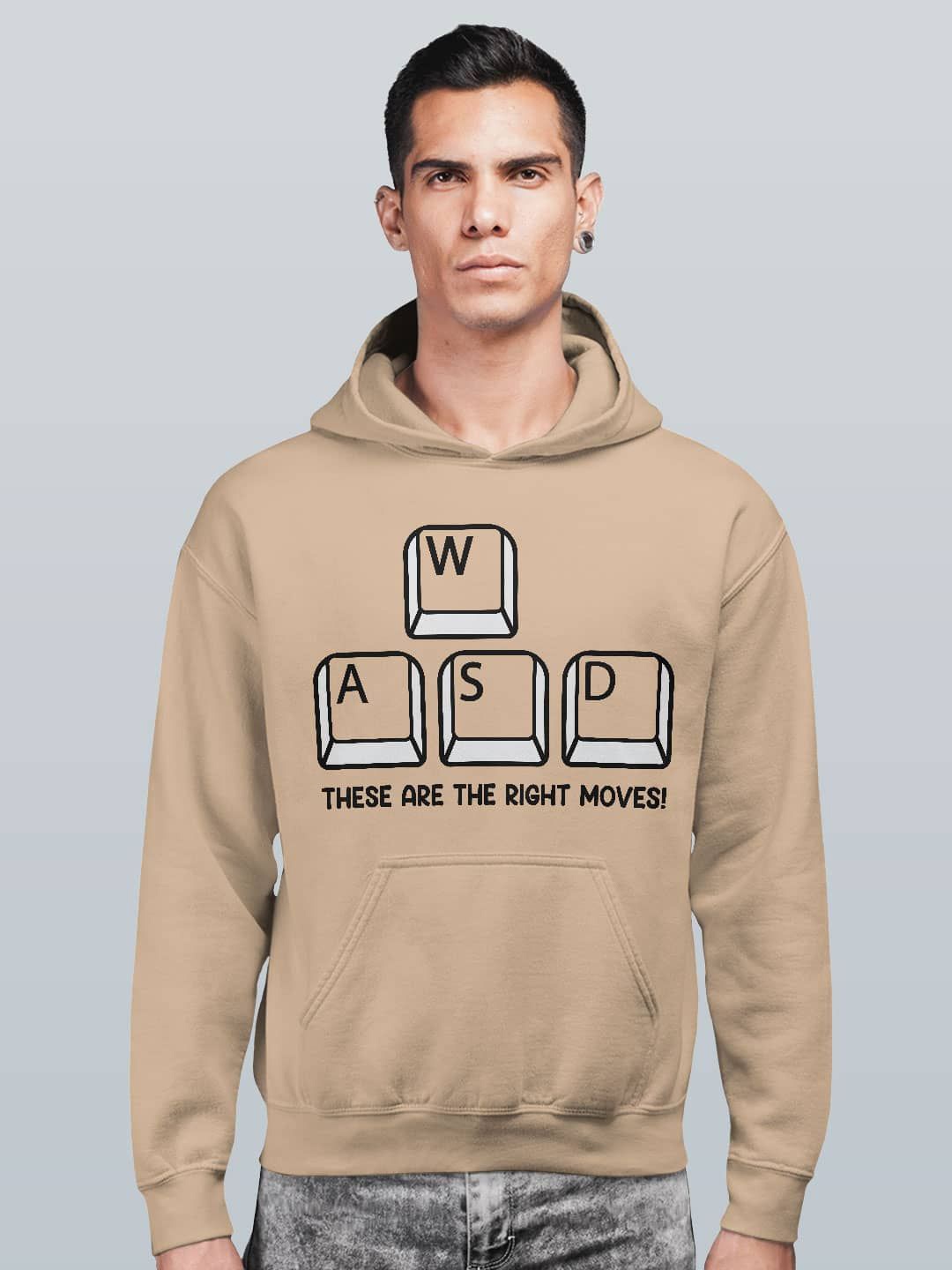 

macmerise Men Printed Hooded Sweatshirt, Beige