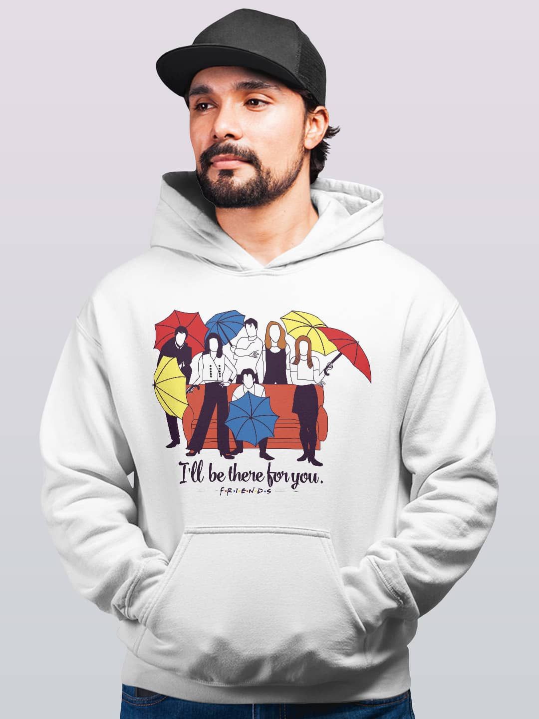 

macmerise Men Printed Hooded Sweatshirt, White