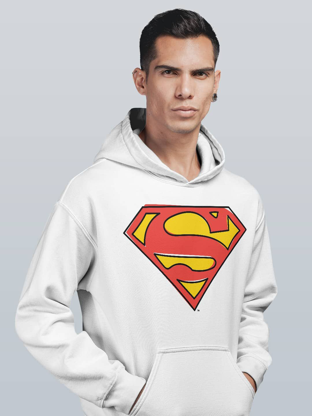 

macmerise Men Printed Hooded Sweatshirt, White