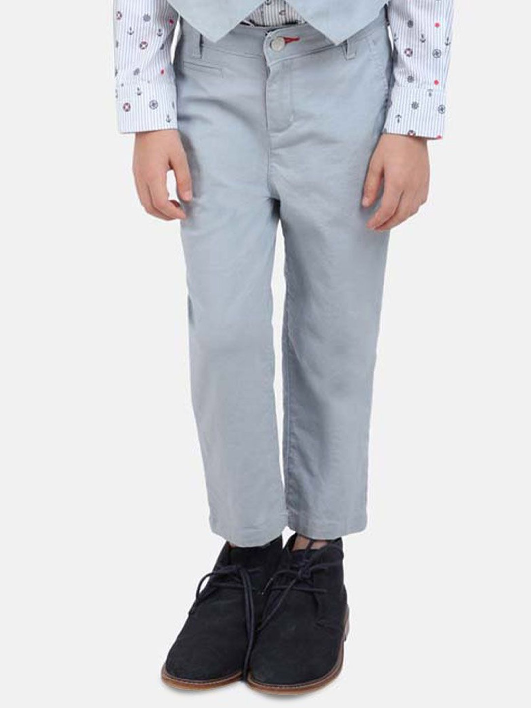 

One Friday Boys Relaxed Mid-Rise Trousers, Grey