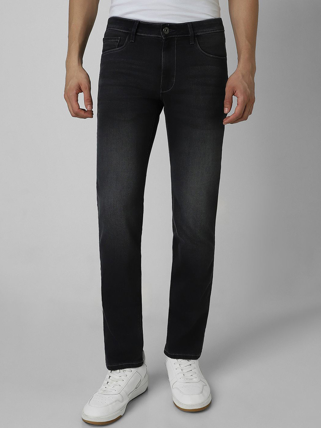 

VAN HEUSEN DENIM LABS Men Slim Fit Mid-Rise Heavy Fade Jeans, Black