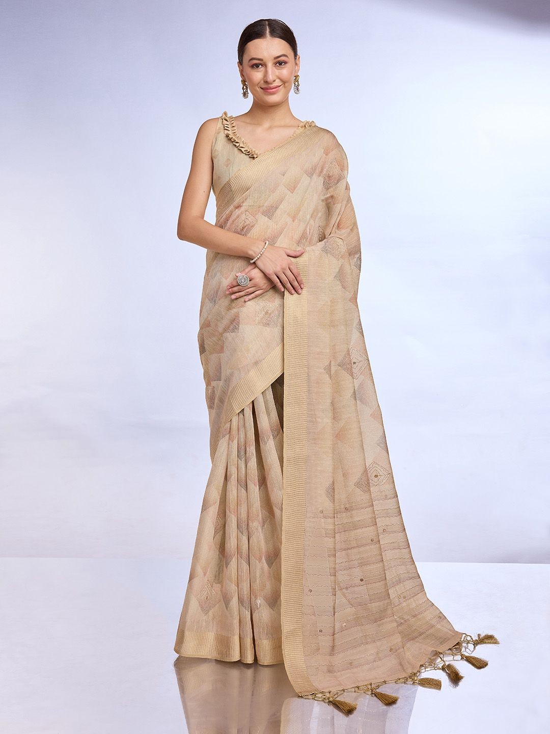 

Mitera Zari Tissue Saree, Gold