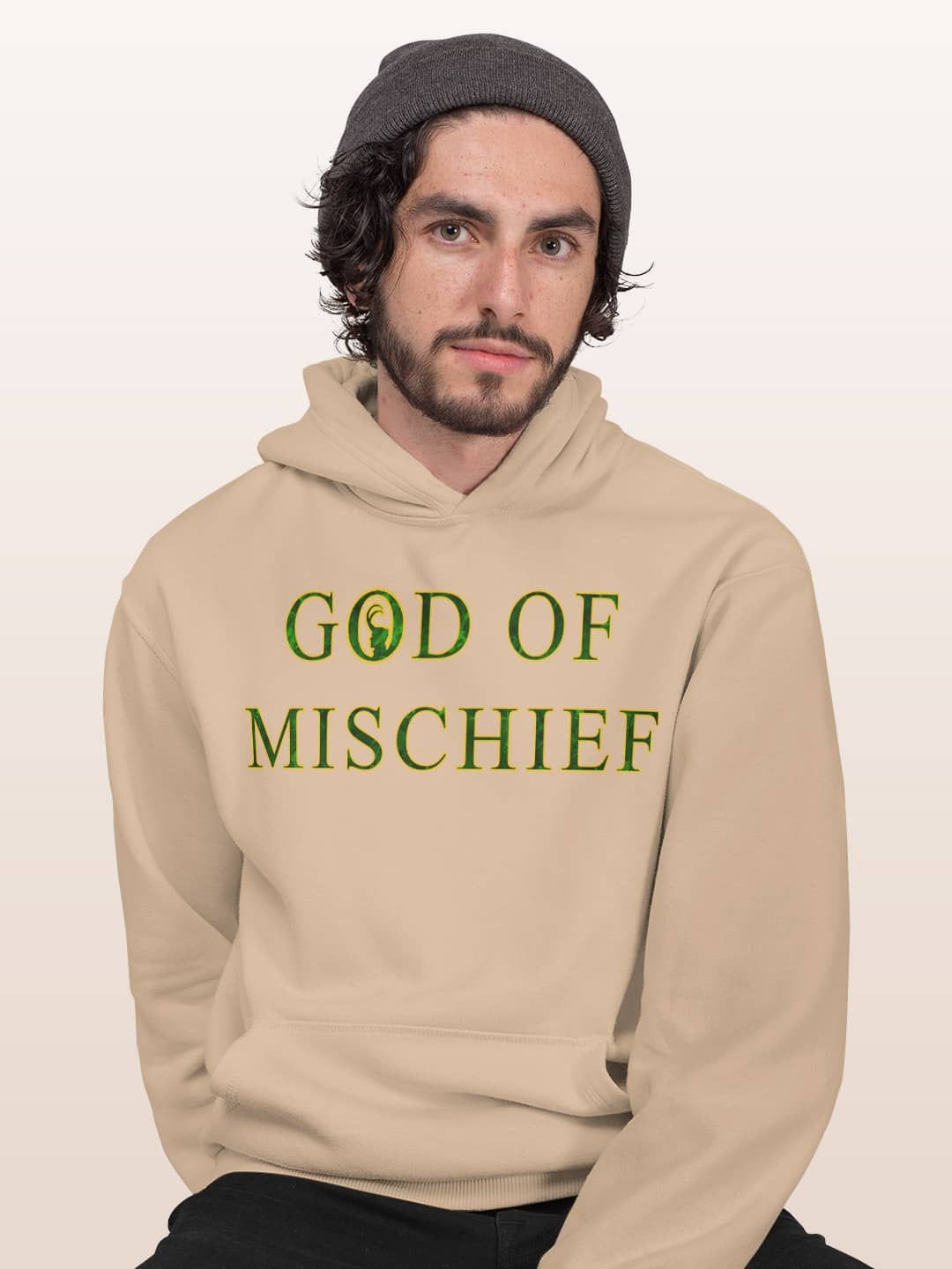 

macmerise Men Printed Hooded Sweatshirt, Beige