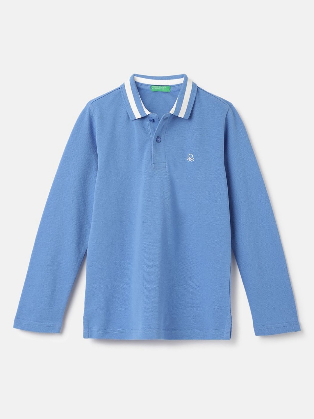 

United Colors of Benetton Boys Polo Collar Pure Cotton T-shirt, Blue