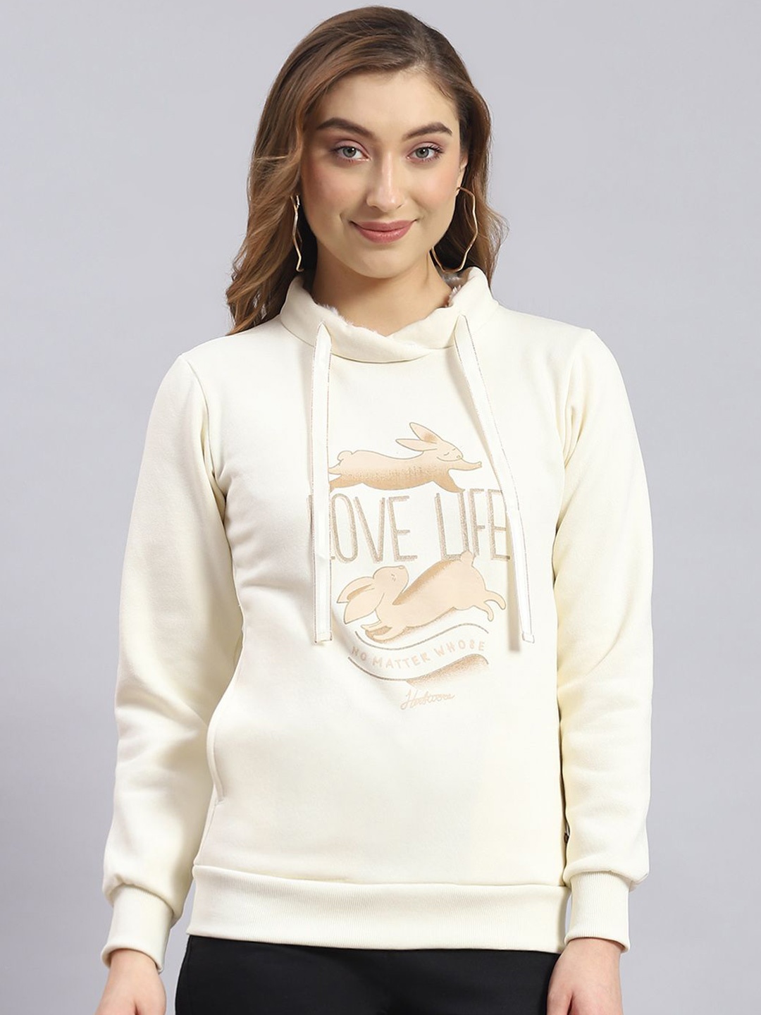 

Monte Carlo Women Printed Sweatshirt, Cream