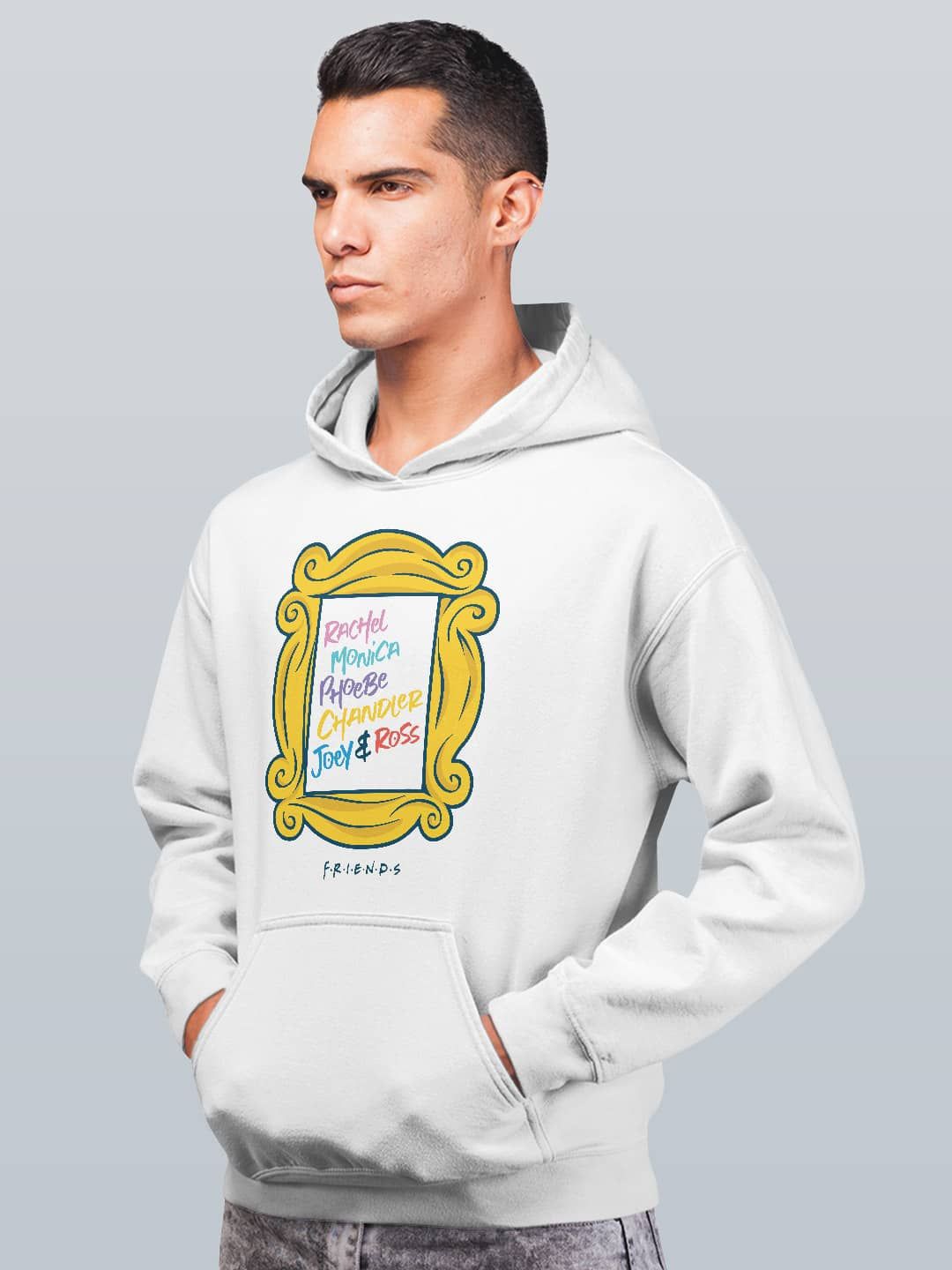 

macmerise Men Printed Hooded Sweatshirt, White