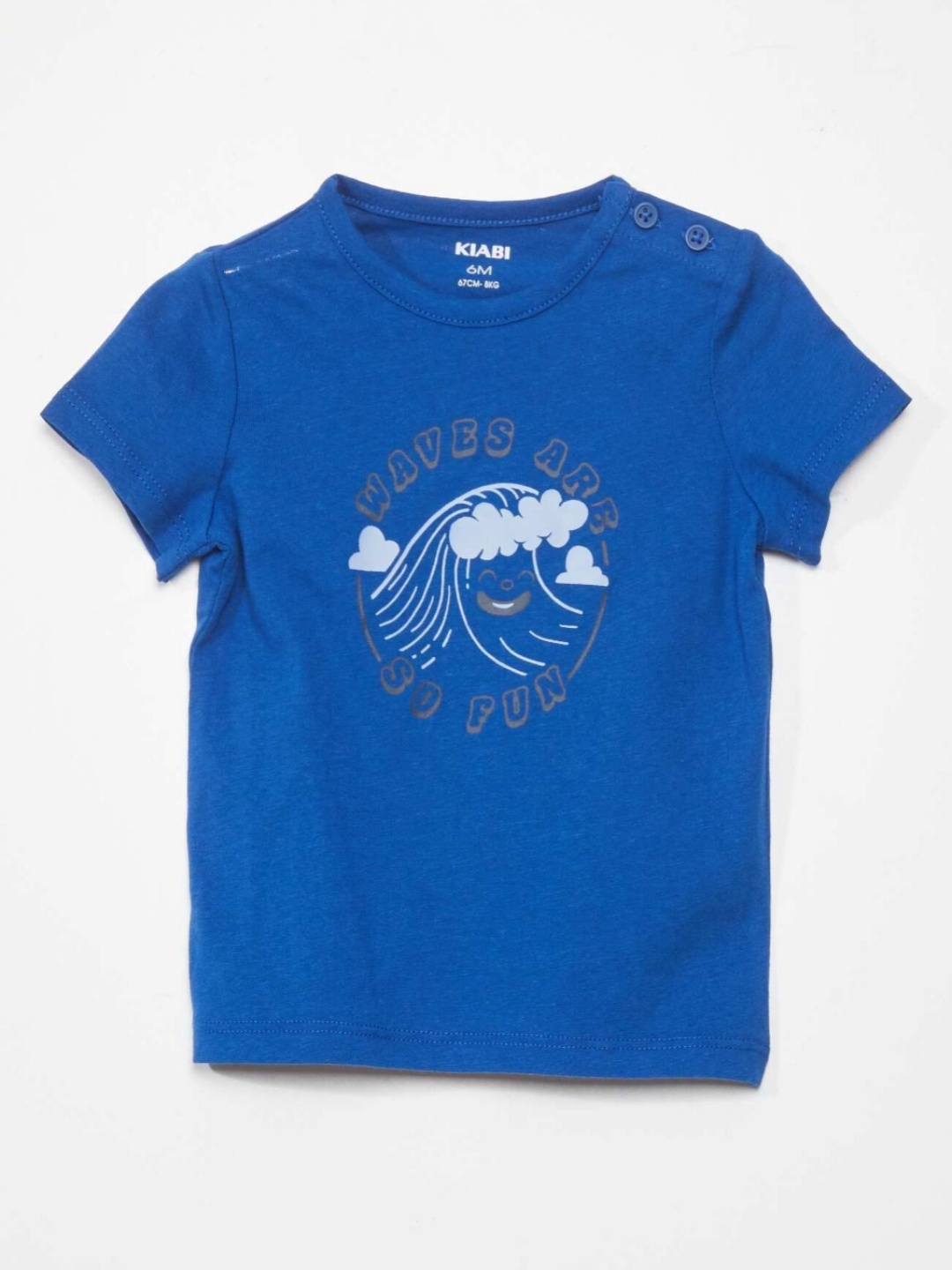 

KIABI Boys Graphic Printed Pure Cotton T-shirt, Blue