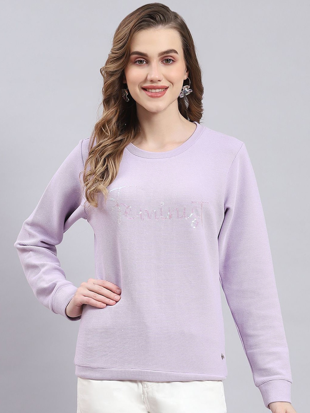 

Monte Carlo Women Printed Sweatshirt, Purple