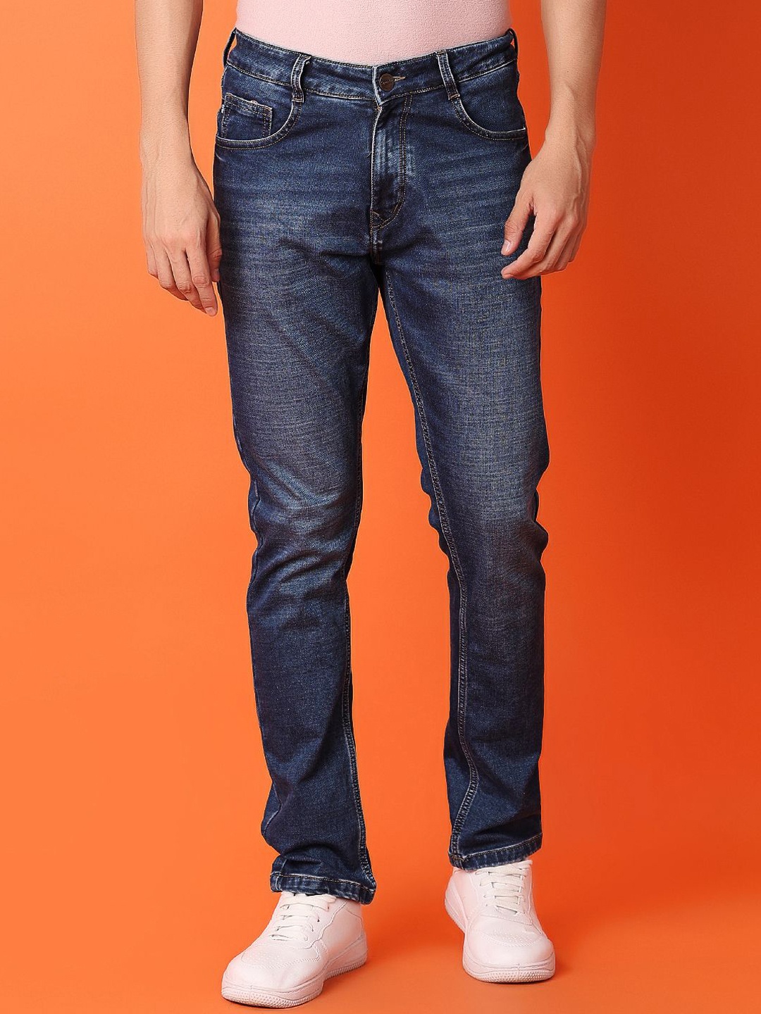

V-Mart Men Slim Fit Light Fade Stretchable Jeans, Blue