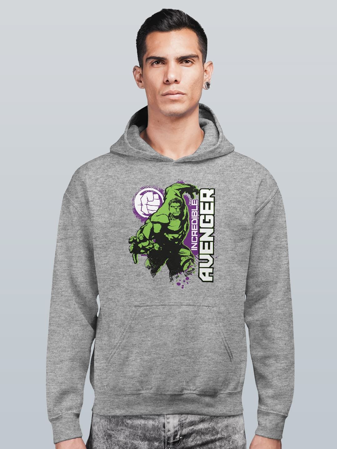 

macmerise Men Printed Hooded Sweatshirt, Grey