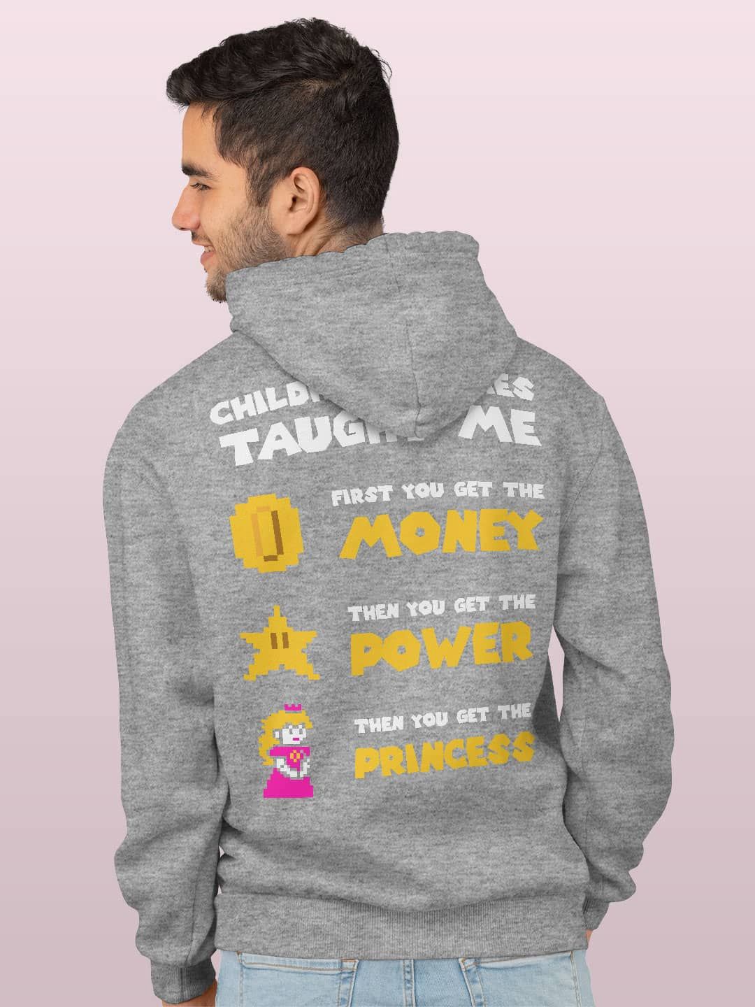 

macmerise Men Printed Hooded Sweatshirt, Grey