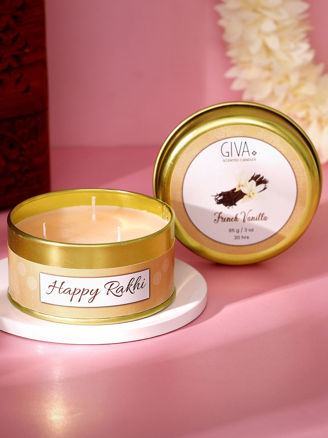 

GIVA 925 Silver Cream & Gold Toned French Vanilla Scented Jar Candle