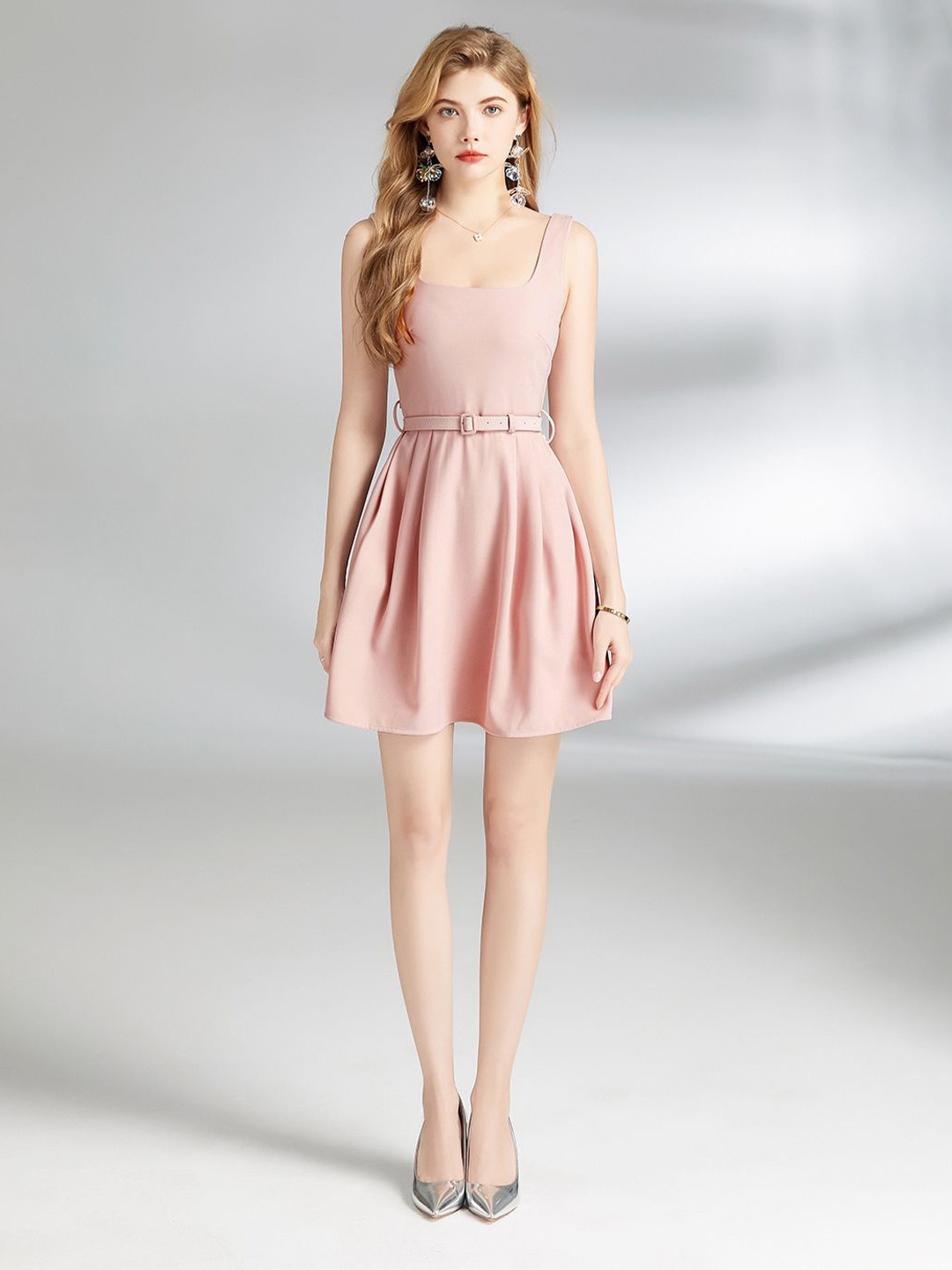 

JC Collection Fit & Flare Mini Dress, Peach