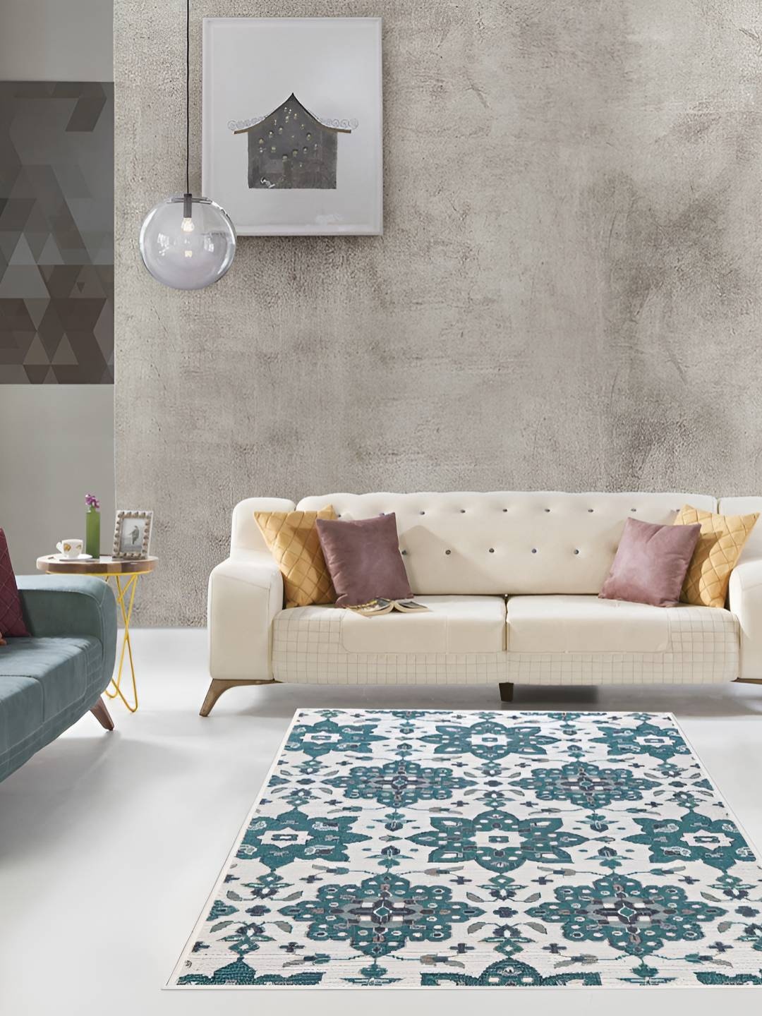 

Sapana Carpet-Mats Blue & White Ethnic Motifs Printed Carpet