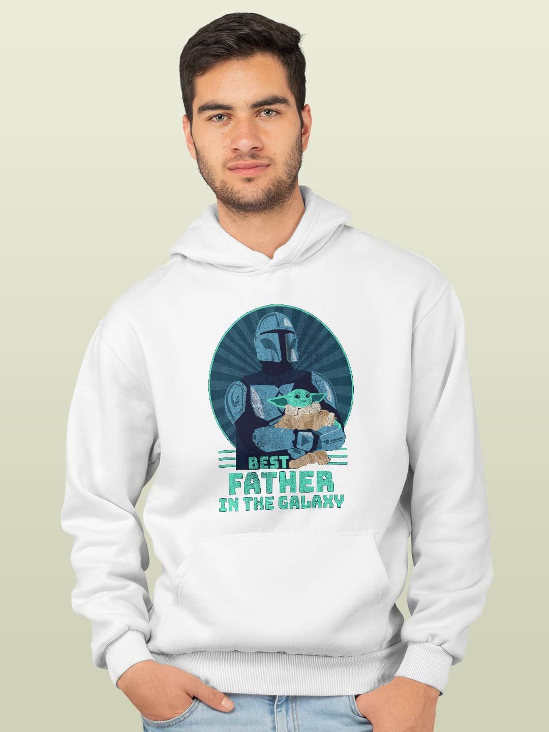 

macmerise Men Printed Hooded Sweatshirt, White