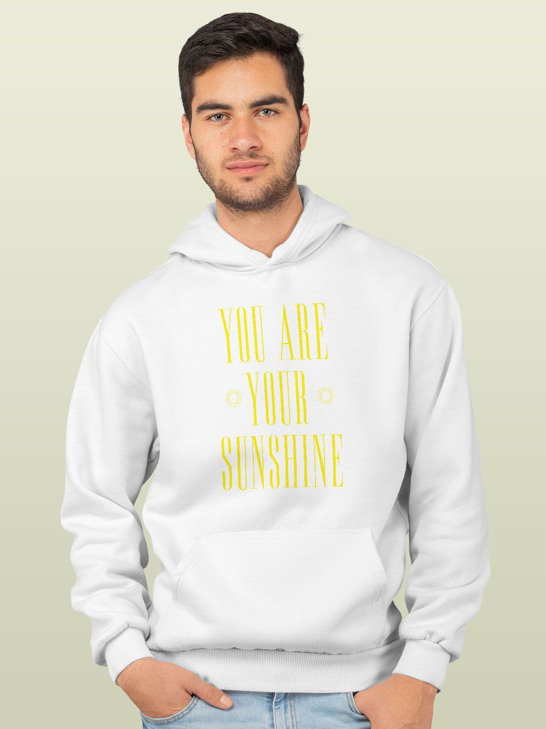 

macmerise Men Printed Hooded Sweatshirt, White