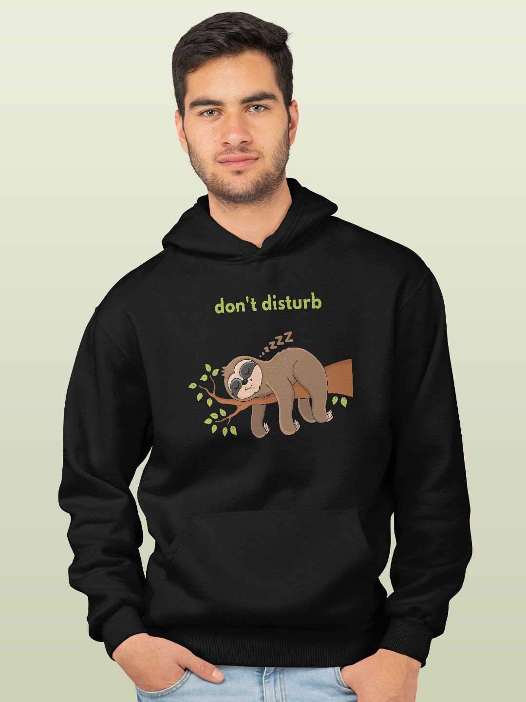 

macmerise Men Printed Hooded Sweatshirt, Black