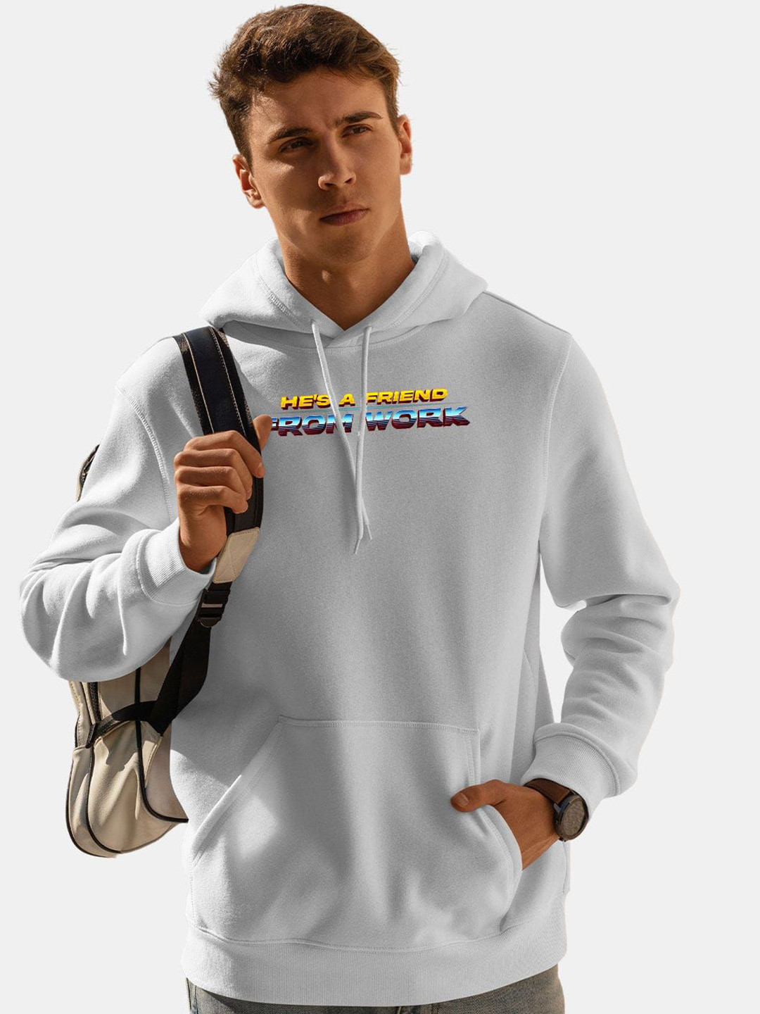 

macmerise Men Hooded Sweatshirt, White