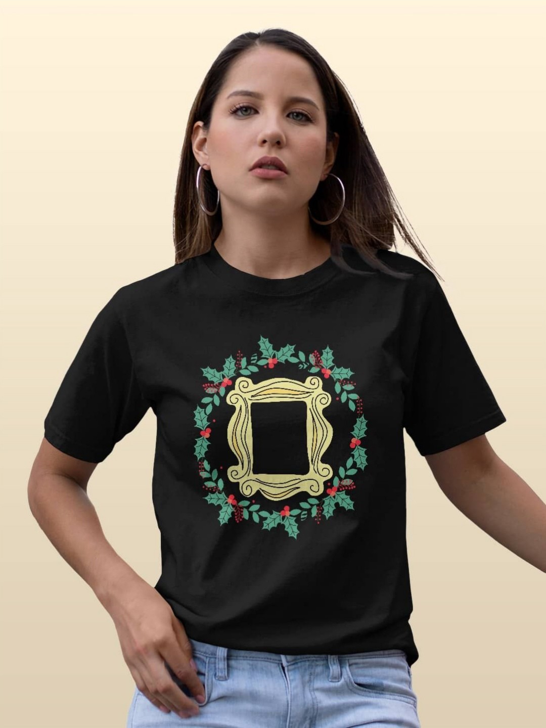 

macmerise Women Printed Pockets T-shirt, Black
