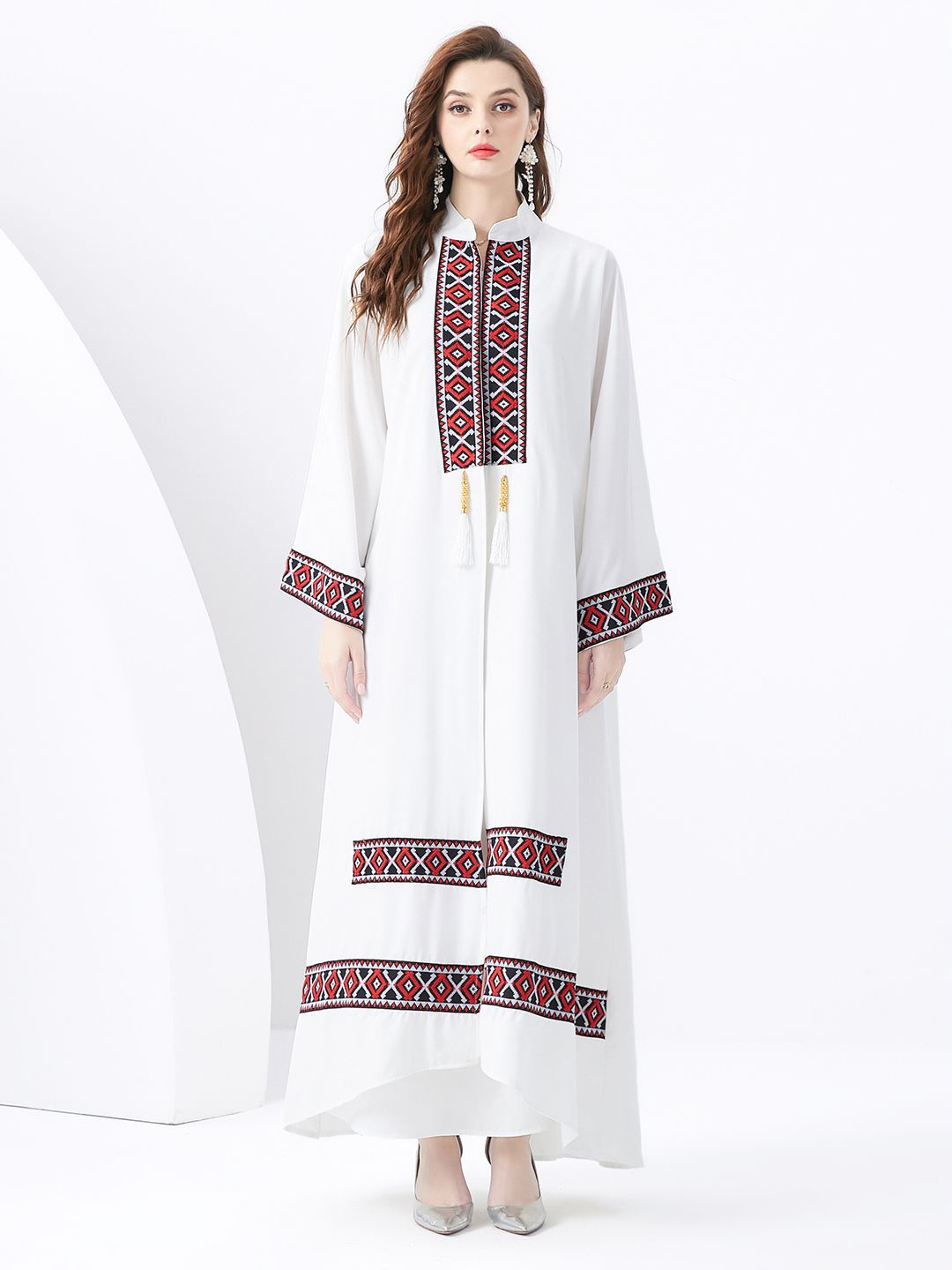 

JC Collection Ethnic Motifs Print Maxi Dress, White