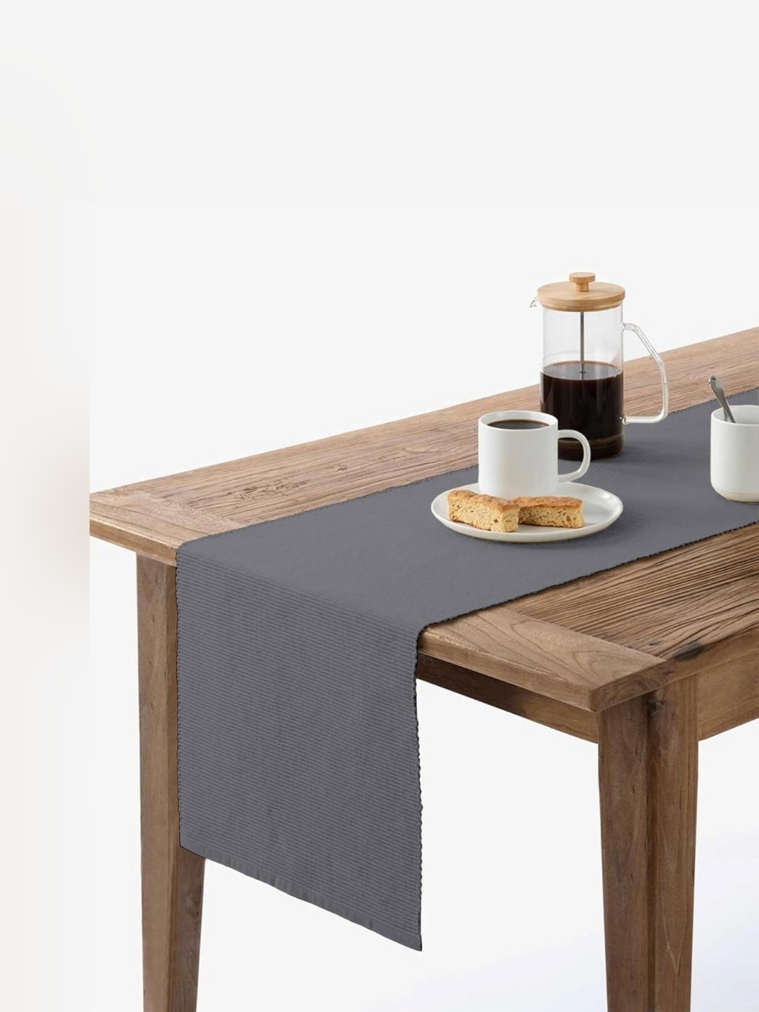 

Lushomes Grey Anti-Skid Cotton Table Runner