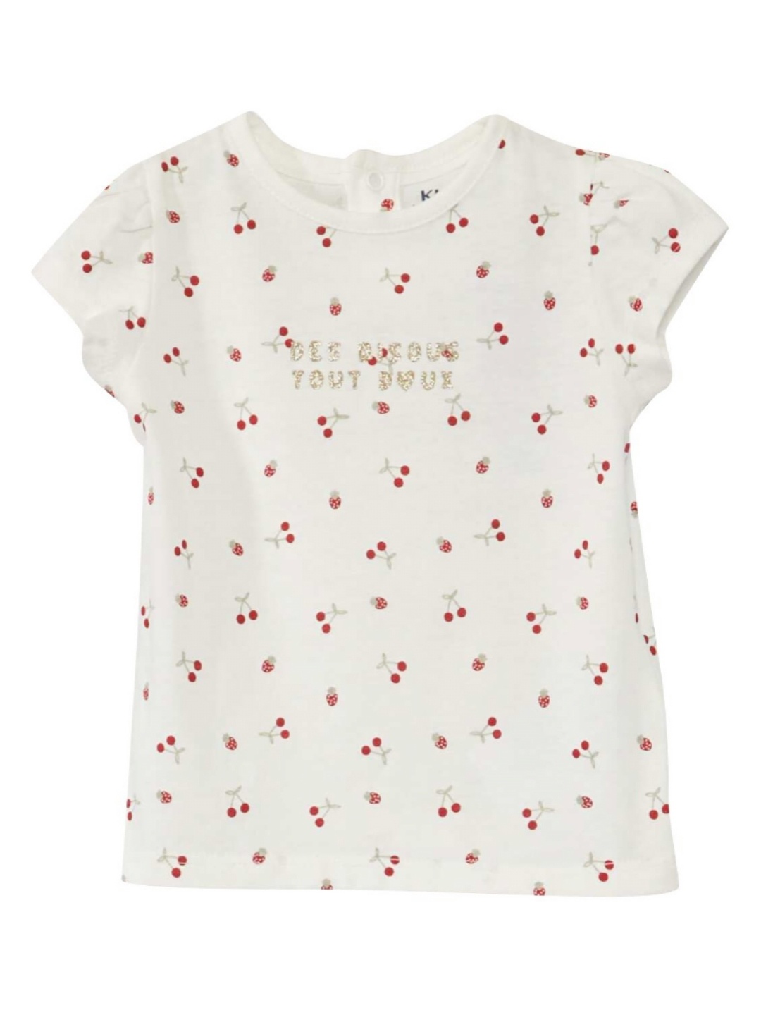 

KIABI Girls Conversational Printed Pure Cotton T-shirt, White