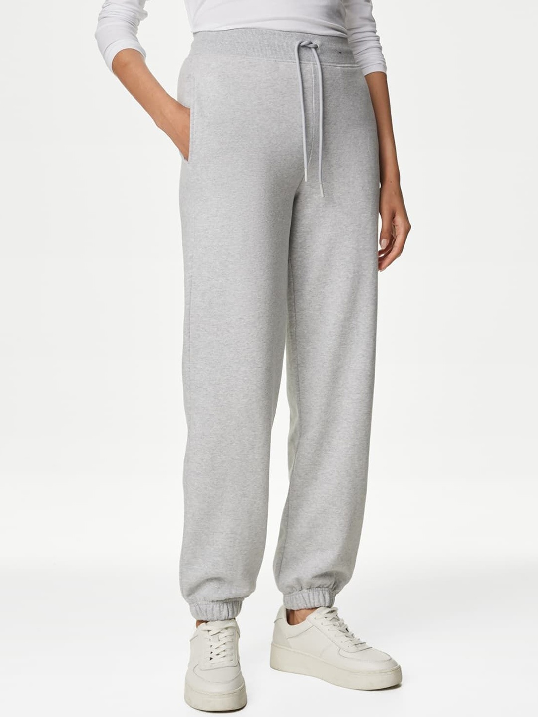 

Marks & Spencer Women Regular Fit Joggers Track Pants, Grey melange