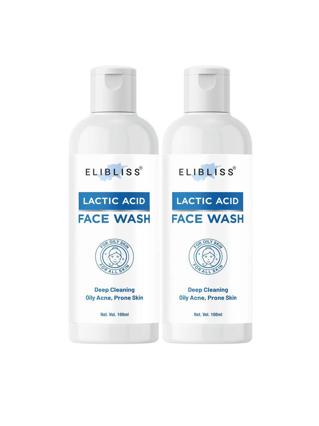 

ELIBLISS Set Of 2 Lactic Acid Face Wash For Deep Cleansing - 100ml Each, Brown