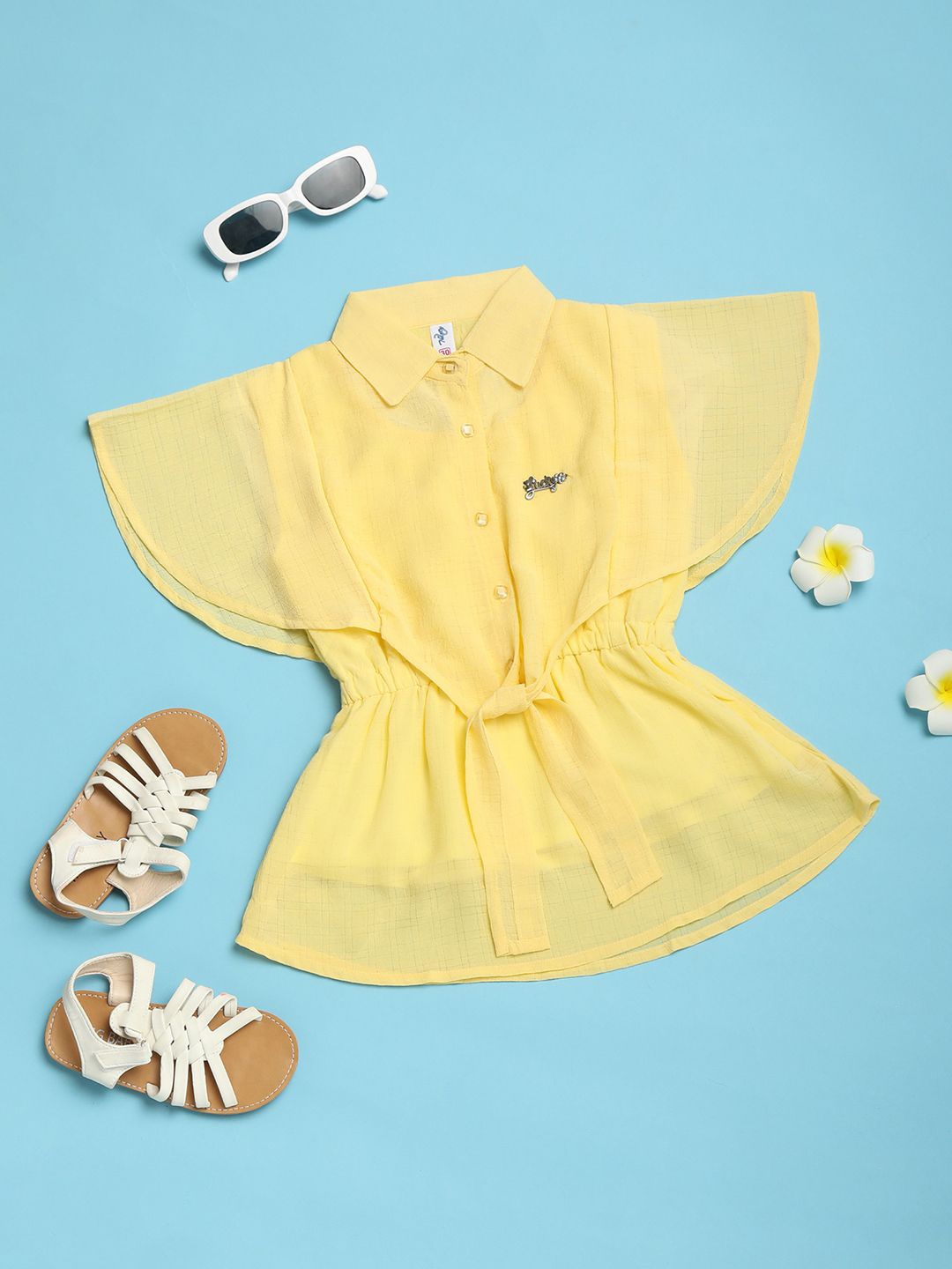 

V-Mart Cotton Shirt Style Top, Yellow